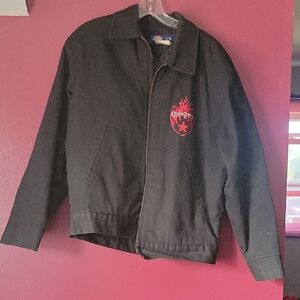 Dickies Black Bomber Jacket with Red Emblem